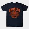 Schwarzes Herren-T-Shirt mit Broncos-Vintage-Football-Print, bedruckt mit Transferpapier, Baumwolle