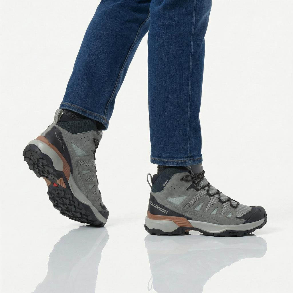 SALOMON X ULTRA 360 Leather Mid - GORE-TEX - Men's Hiking Boots Trekking Boots Grey 479796 ORIGINAL