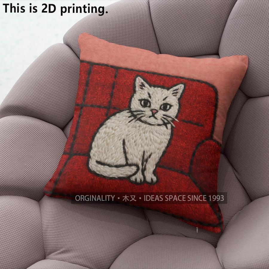 Cute Cat Printed Square Throw Pillow Case Decor Pattern Cushion Cover Suitable For Sofa Bedroom Car Pillow Cover