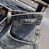2025 Sommer Trend A-Linien-Rock: Schwere Bohr-Nischen-Design, Damen-Jeans-Shorts mit weitem Bein
