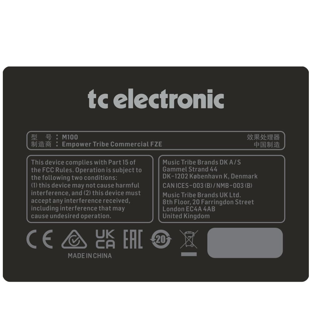 tc electronic M100 Processor with 16 effect presets and MIDI compatibility Multi-Effects built-in