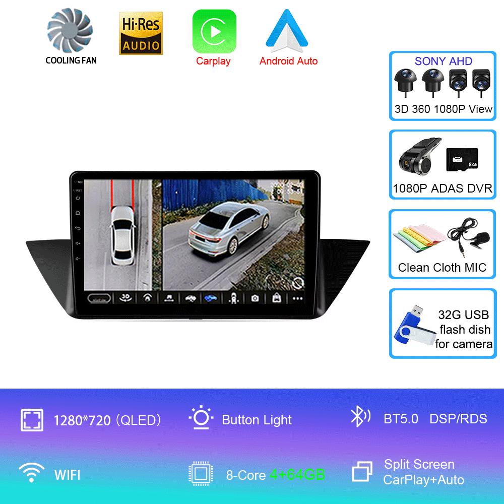 Car Radio Android14 Carplay For BMW X1 E84 2009 2010 2011 2012 Navigation GPS Multimedia Player WiFi+4G Stereo Auto DSP Video BT