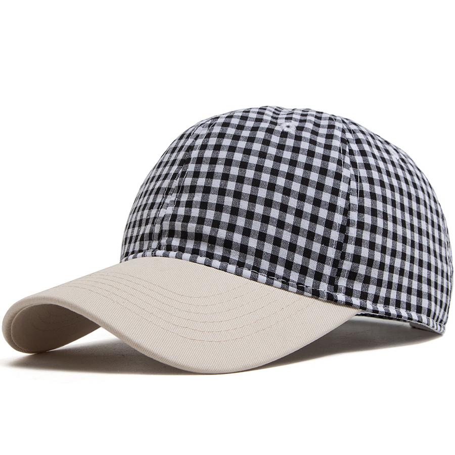 Small Plaid Soft Top Baseball Cap For Women Men Classic Vintage Sun Hat Fashion Casual Visor Caps Summer Streetwear Daily Travel