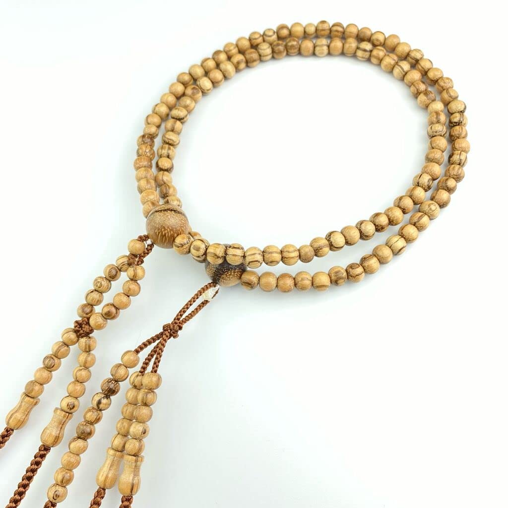 Myorenka Buddhist Prayer Beads, Nichiren Buddhist Wooden Prayer Beads, Suitable for Men and Women, 0.0 Shaku (1.5 ft), Tiger-Eyed Wood Prayer Beads +