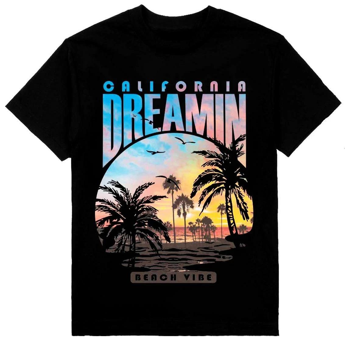 California Dreamin Mens Heavyweight T-Shirt Print On Shaka Wear Tee XS