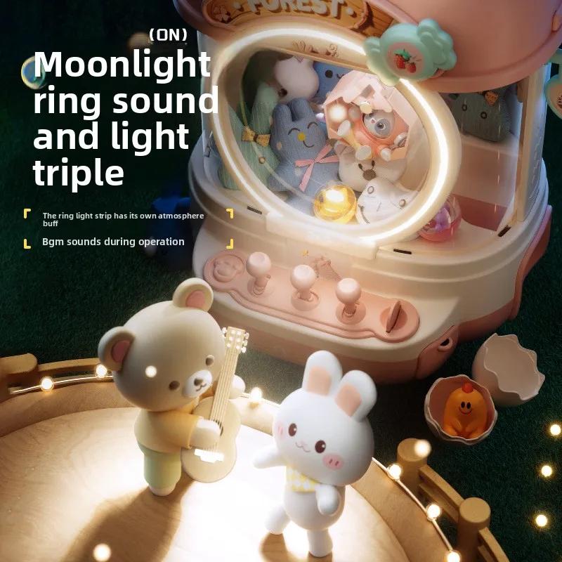 Non-Toxic Diy Doll Machine Kids Coin Operated Play Game Mini Claw Catch Toy Crane Machines Music Doll Children Xmas Gifts Toy Children Gril