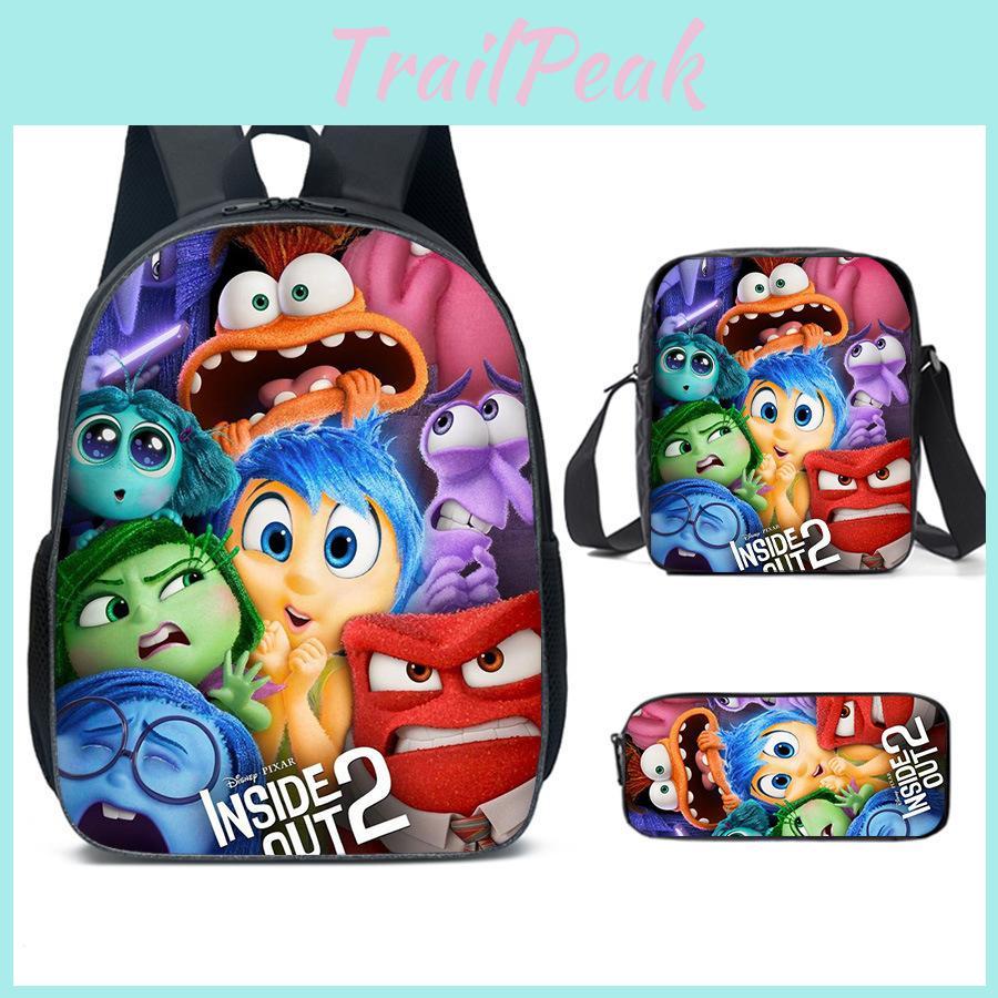 Brain Inside Out Characters Kids School Backpack Set For Elementary Students