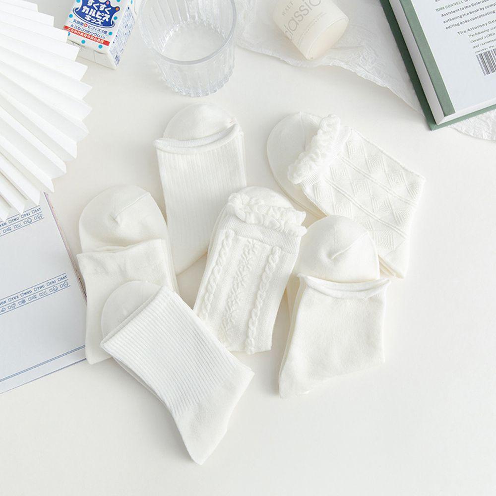 Streetwear Stripe Harajuku Style Lolita Ruffle Socks  White JK Socks Women Cotton Socks