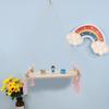 Wall Hanging Round Beads Shelf Storage Rack DIY Home Wall Hanging Decor (Pink   Gold)
