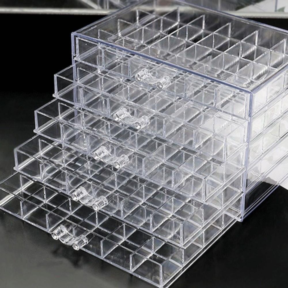 120 Grids Jewelry Storage Box Drawer Style Jewelry Sorting Box Transparent Organizer Box  Vanity