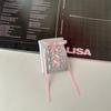 Korean INS Ballet Ribbon Bow Silver PU Card Bag Chic Girls Kpop 3-inch Photocard Holder Women's Coin Purse ID Credit Card Holder