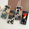Transparent Phone Case For Samsung Galaxy Z Flip 3 4 5 6 7 Hard Folding PC Z Flip3 Flip4 Cover Japanese Style Art Japan