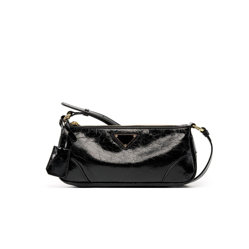 Cowhide Shoulder Messenger Bag Textured Commuter Underarm Women's Bag Baguette Bag
