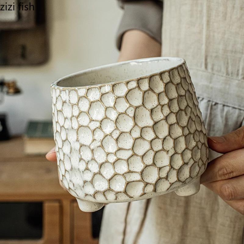 Creative Three Feet Ceramic Storage Jar Retro Kitchen Tool Storage Jar Chopstick Storage Jar Dining Table Vase Home Decoration