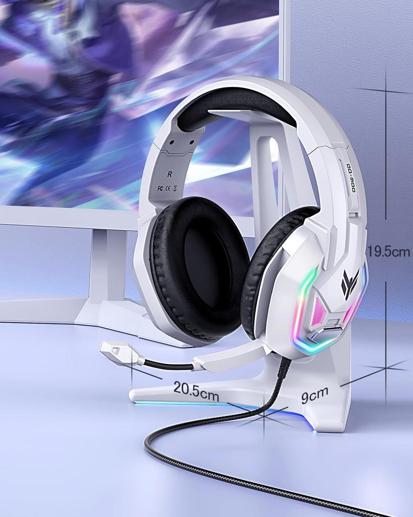 YPBDAN Gaming PS5 Noise Cancelling with Wired Gaming Deep LED Controller Stereo Headphones for FPS Compatible with Nintendo Xbox and Smartphones