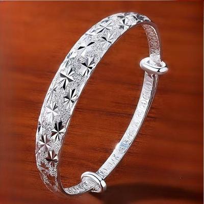Pulseras Originales de Plata 925 con Charms para Mujer Diseño de Lujo Pulseras de Estrella Gipsofila Brillantes Joyería para Fiesta Boda