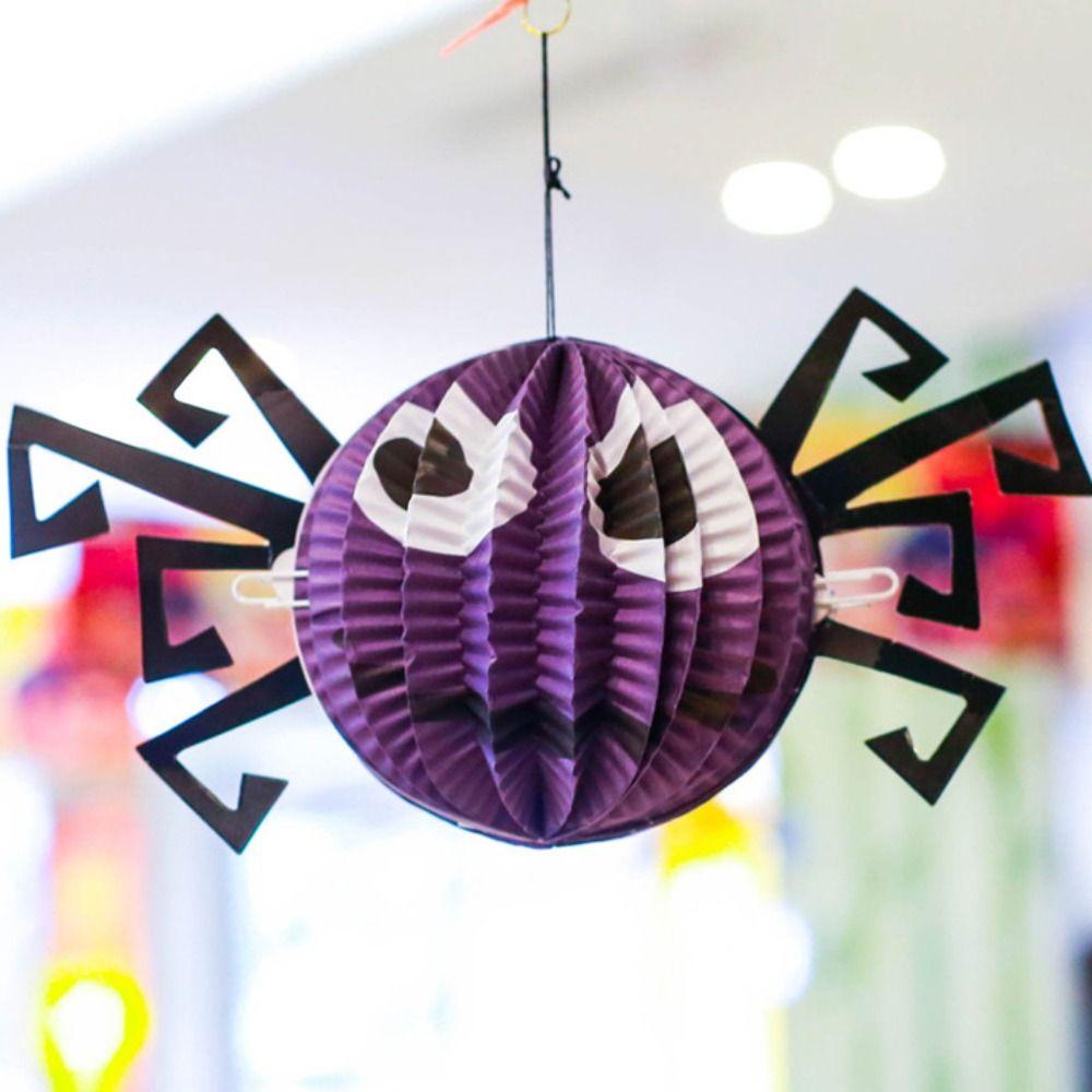 Bat Halloween Party Prop Spider Pumpkin Lantern Festive Halloween Paper Pendant  Outdoor