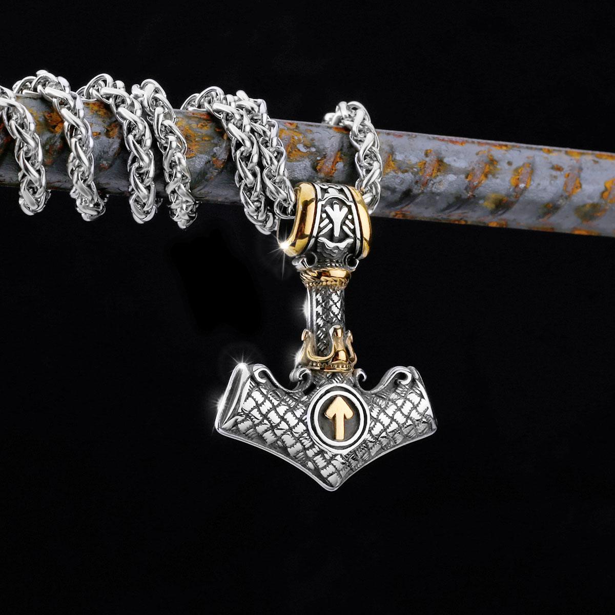 

Nordic Stainless Steel Thor s Hammer Viking Necklace Fashion Men Various Styles Personality Amulet Pendant Teenager Jewelry Gift Only Pendant