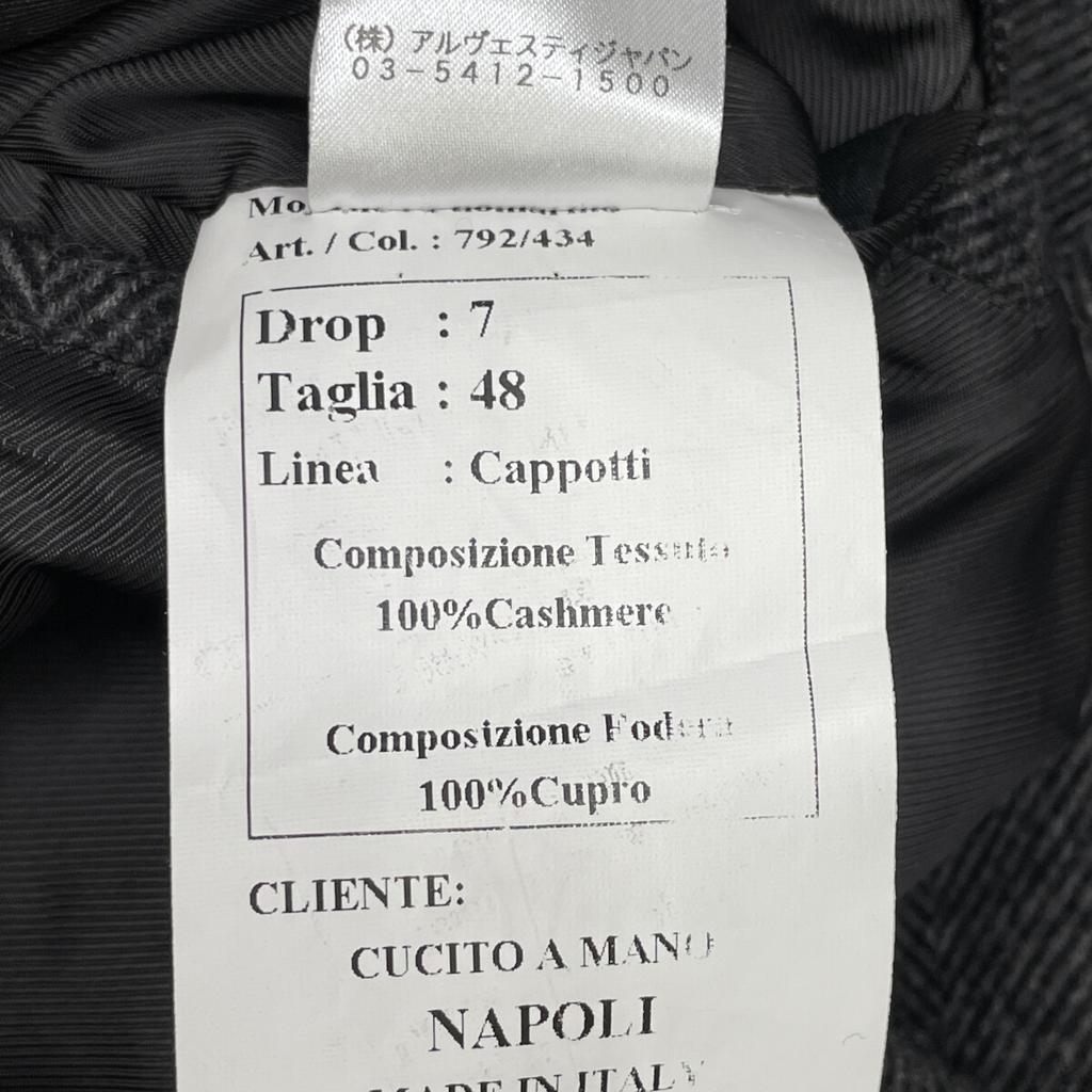 GAiOLA Herringbone Cashmere100 Chesterfield Coat Coat 48 grayUsed