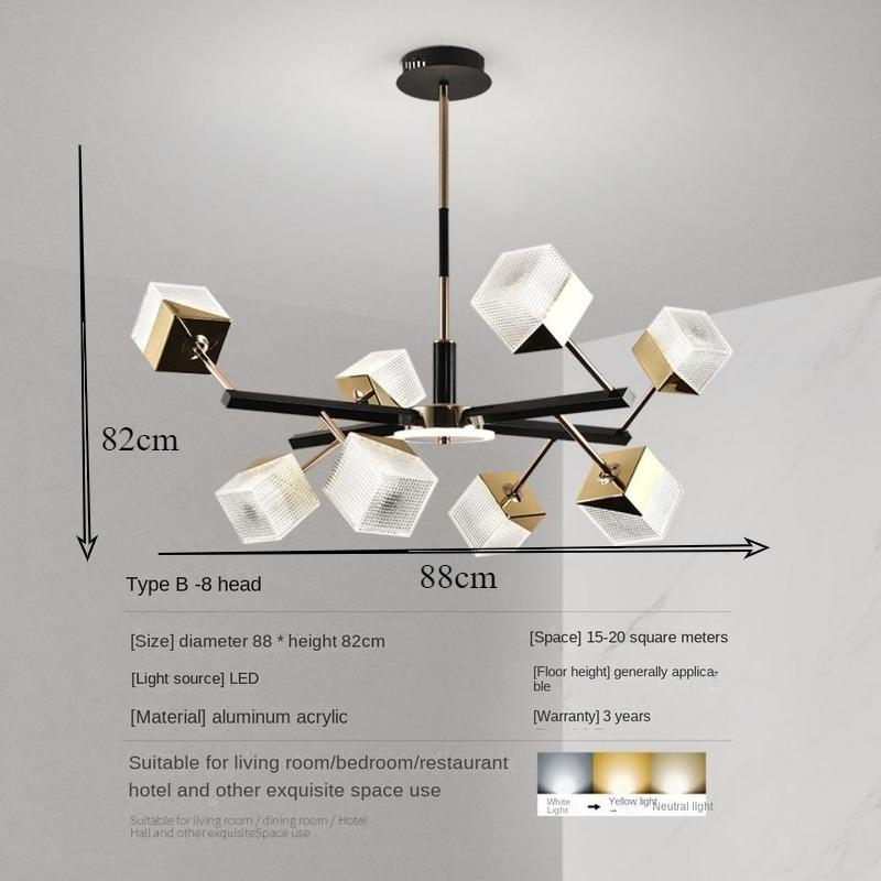 Living Room Chandelier Modern Minimalist Atmosphere Household Dining Room Lighting