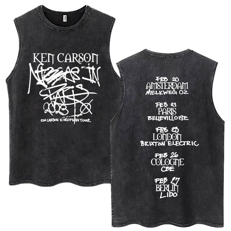 Ken Carson A Great Chaos Wash tílka pro muže a ženy módní trička bavlněné nadměrné gotické tričko bez rukávů s opiem