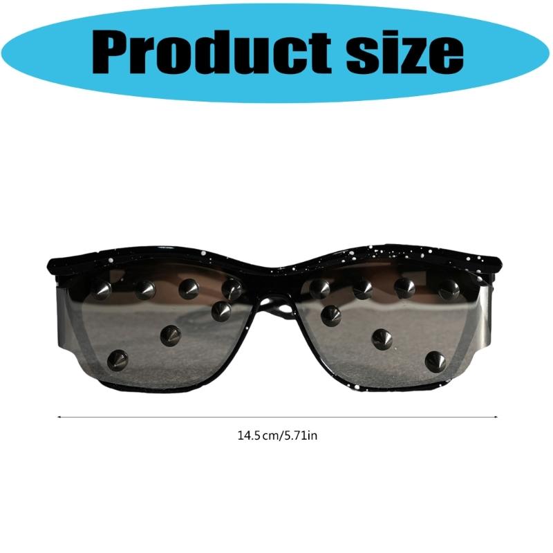 Trendy Unisex Studded Eyewear With Practical PC Frame And Metal Cool Rivets Eyeglasses For Casual Event And Travel