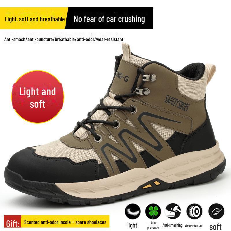 Cross-border Steel Toe Safety Shoes: Rotating Button, Anti-Smash, Anti-Puncture, Non-Slip, Wear-Resistant
