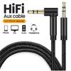 Braided 3.5mm Aux Audio Cable Elbow Male to Male Jack Speaker Aux Wire For Samsung Xiaomi MP3/4 Video Car Headphone Adapter Cord