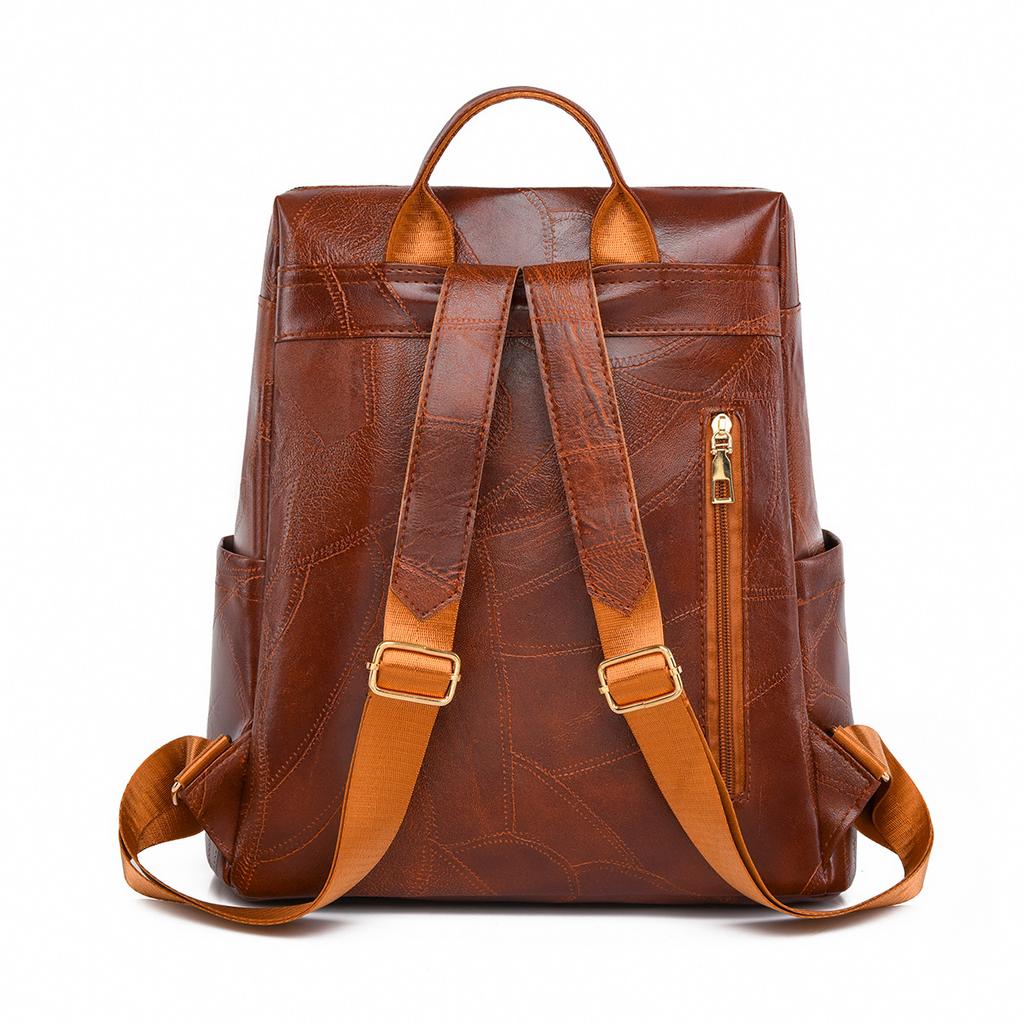Weicher Lederrucksack für Damen Retro Neu Große Kapazität Lässiger Rucksack für Pendeln Damen Tasche