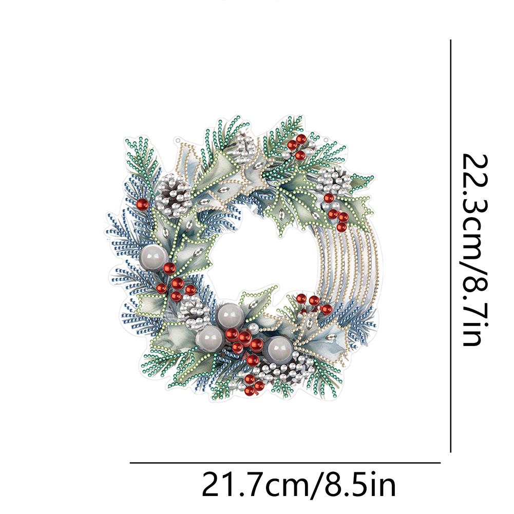2025 Weihnachten 5D DIY Acryl Kranz Malerei Anhänger Dekor Weihnachten Diamant Malerei Girlande für Heim Fenster Tür Dekor Geschenke