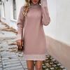 Women's Temperament Casual Color Blocking Sweater Dresses
