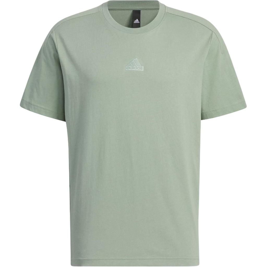 Adidas Fustl Tee Round Neck Solid Color Casual Short Sleeve T-Shirt Men Tops Silver Gray Green IY8020