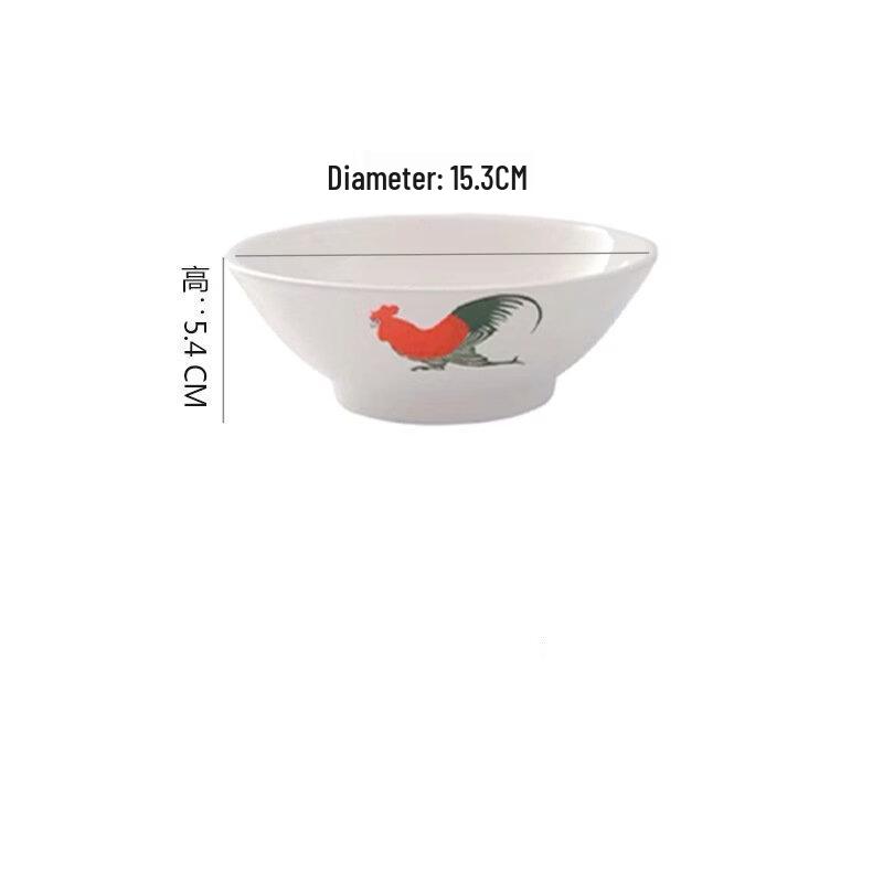 abay Retro Rooster Ceramic Dining Bowls