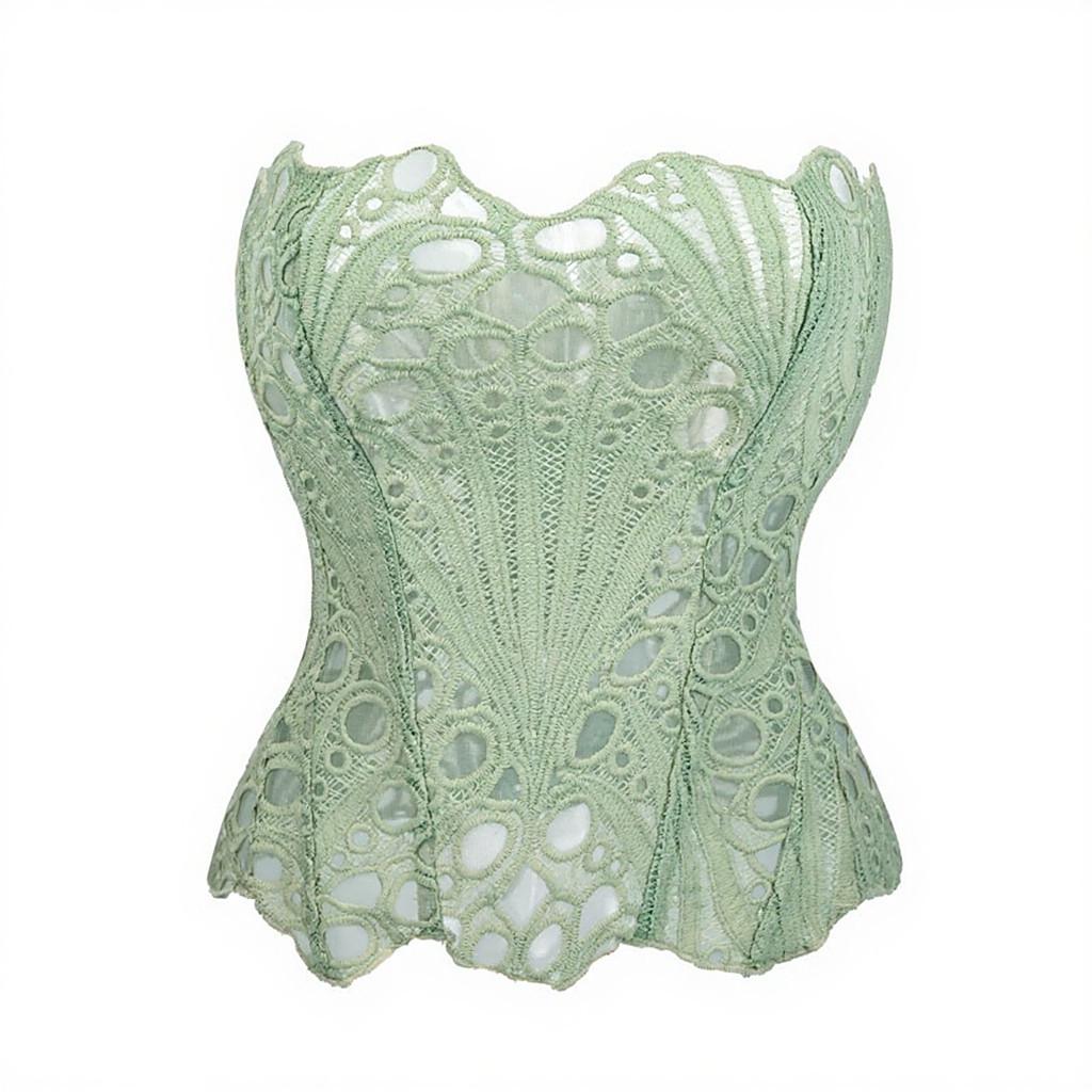 Flower Fairy Bestseller: Irregular Lace Mesh Double Layer Fishbone Court Corset