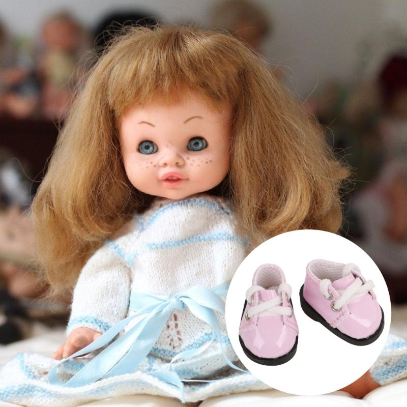 Multi Color Mini Doll Shoes Set Of 6 Pairs For 17cm/6.7in Dolls Detailed Craftsmanship Leather Style Footwear