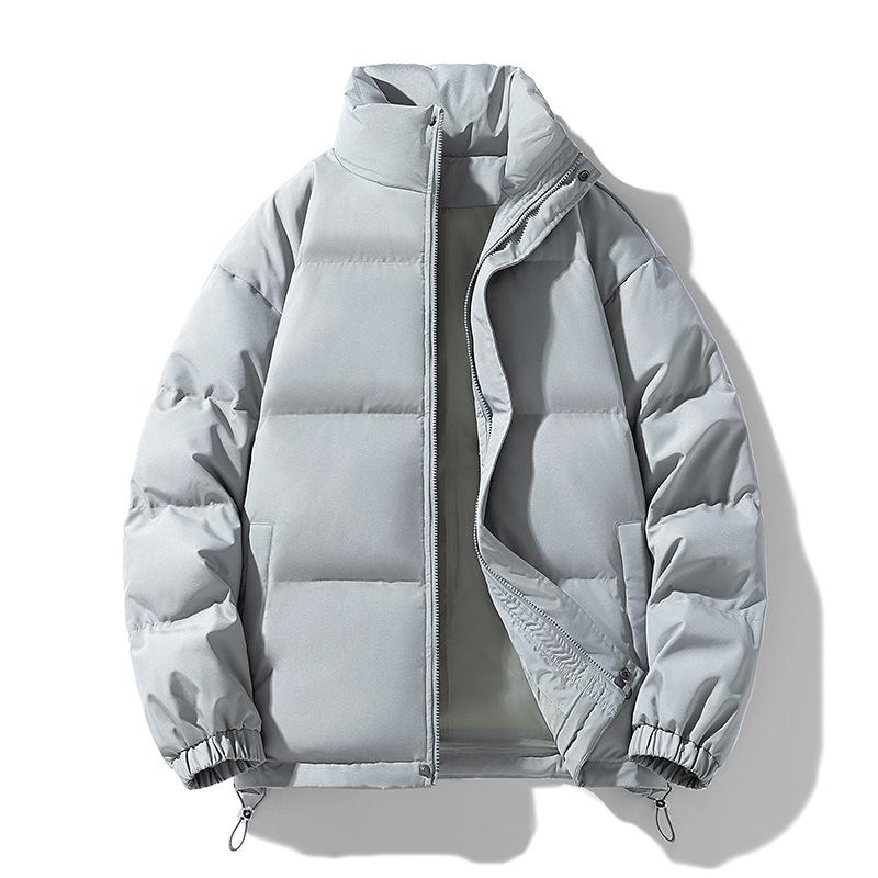Stehkragen Baumwollkleidung Herren und Damen Abschnitt Winter Verdickt Locker Baumwolljacke Paarmodelle Einfarbig Brotkleidung Baumwollmantel