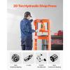 SucceBuy 20 Ton Hydraulic Shop Press Garage Floor Adjustable Shop Press with Plates & Relief Valve for Garage Professional Shop