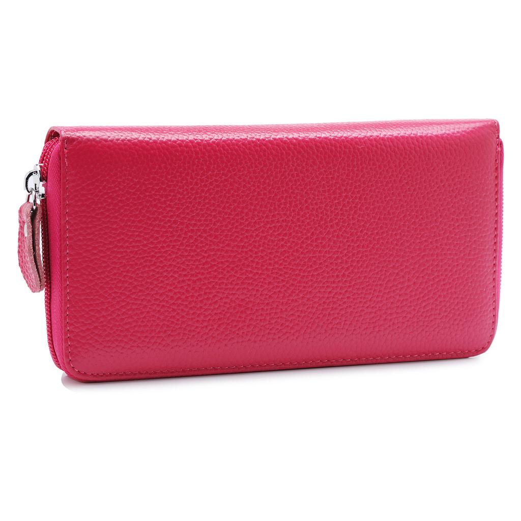 Leather Blocking Wallet Long Zipper Handbags Purse Large Capacity Card Holder Wallet