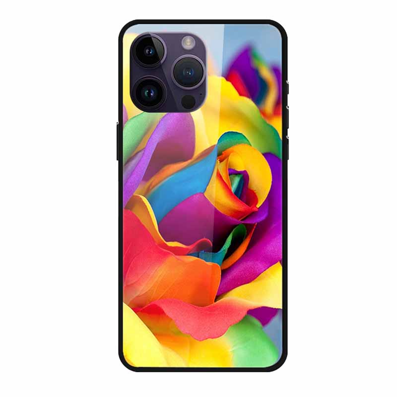 Tempered Glass Case For iphone 15 Pro Max Case Hard Glass Back Cover Soft TPU Bumper For iphone 16 Pro Max Phone Case 16Pro Max
