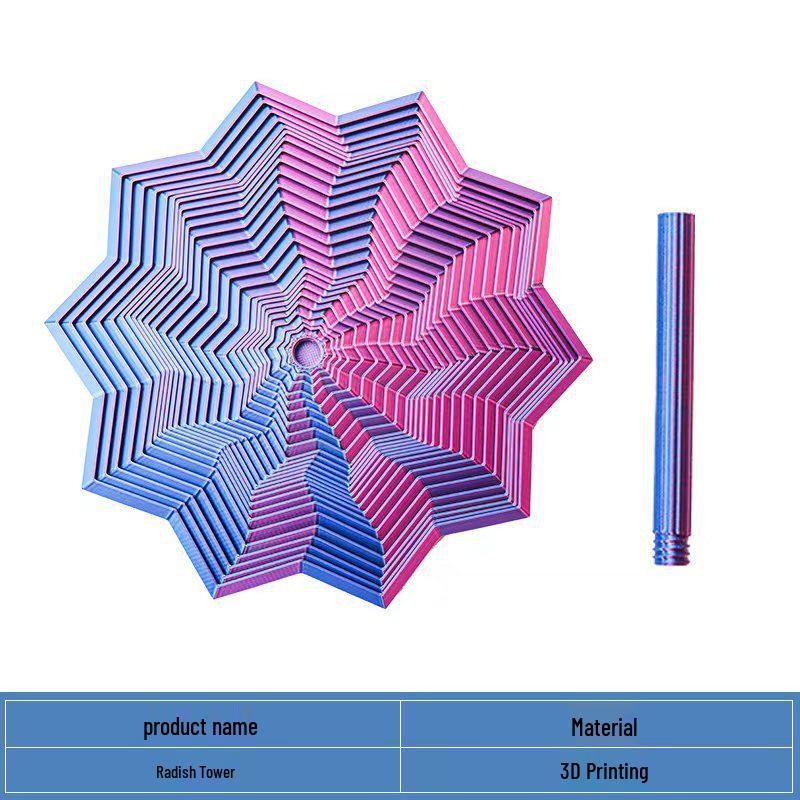 3D Carrot Tower Spiral Fidget Toy – Decompression Illusion Star