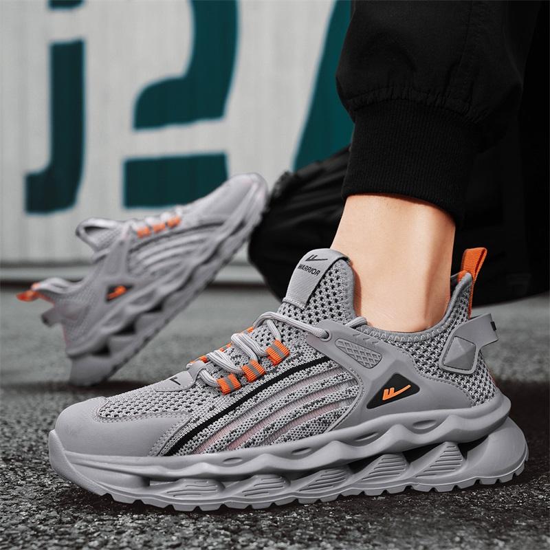 Warrior Casual Versatile Fashion Breathable Comfortable Simple Lightweight Increased Height Low-Top Lifestyle Shoes Men sneakers Gray WXY(ZA)-470404
