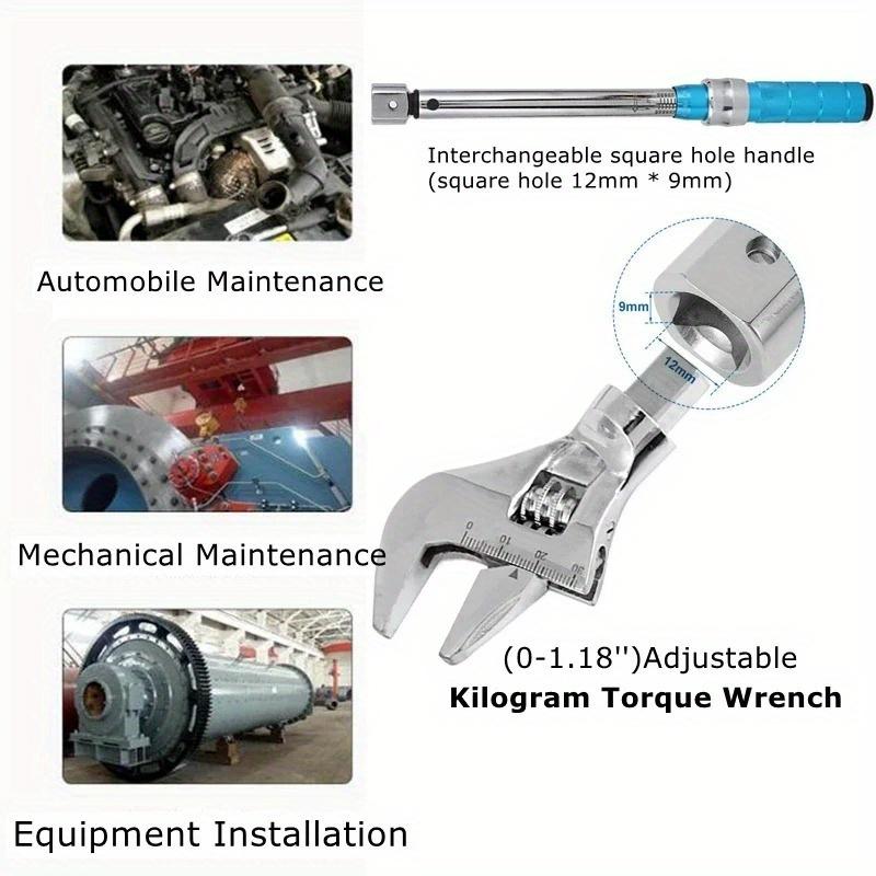 1 PC Adjustable Bike Torque Wrench Bicycle Accessories 30mm Open End Interchangeable Head Spanner Hand Tool Mechanical Workshop Tools