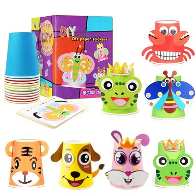 Bicchieri di Carta per Bambini Giocattolo Adesivo Scuola Materna Educazione della Prima Infanzia Giocattoli Kit Materiale Fatto a Mano DIY 3D Arte Illuminazione TMZ