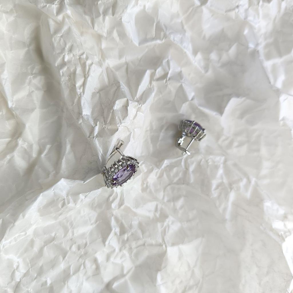 Серебряные серьги с натуральным аметистом 5.712ct (2163282)