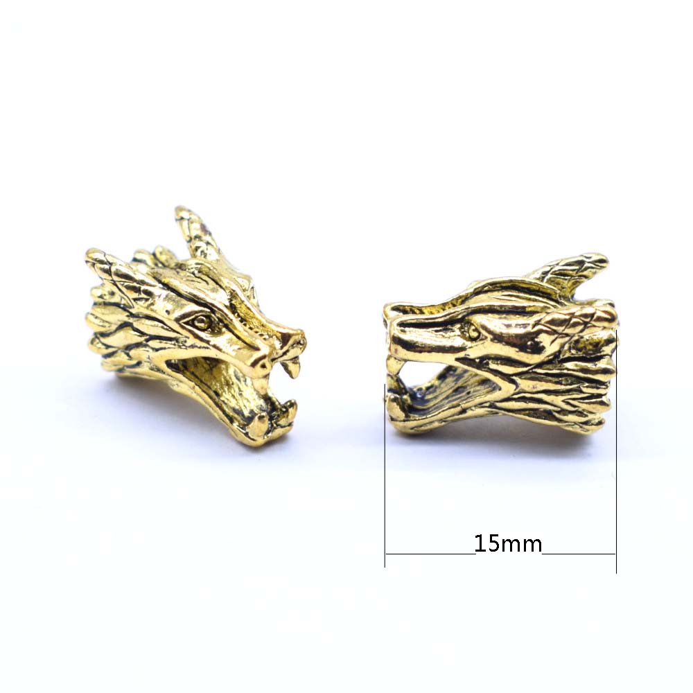 10 Pcs/ Lot 6 Colors Animal Style Alloy Dragon Beads for Jewelry Making Bracelets DIY Components Accessories Wholesale