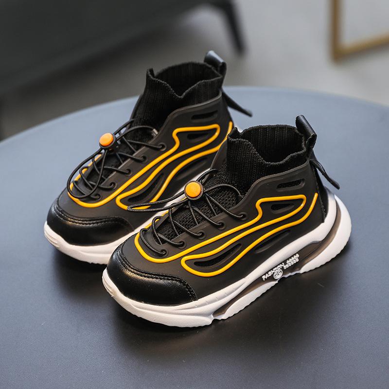 

Кроссовки для мальчиков Новая весенняя детская обувь Сетчатая обувь для девочек Обувь для маленьких мальчиков Дышащая детская обувь для папы 36 чёрный