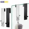Bathroom Shower Door Back Hook Stainless Steel Over Glass Door Shower Towel Rack S-Shape Bathroom Bathrobe Hanger Holder Hooks