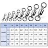 5pcs Swivels Ball Bearing Swivel Solid Rings Stainless Steel Solid Fish Connector  Saltwater Fishing