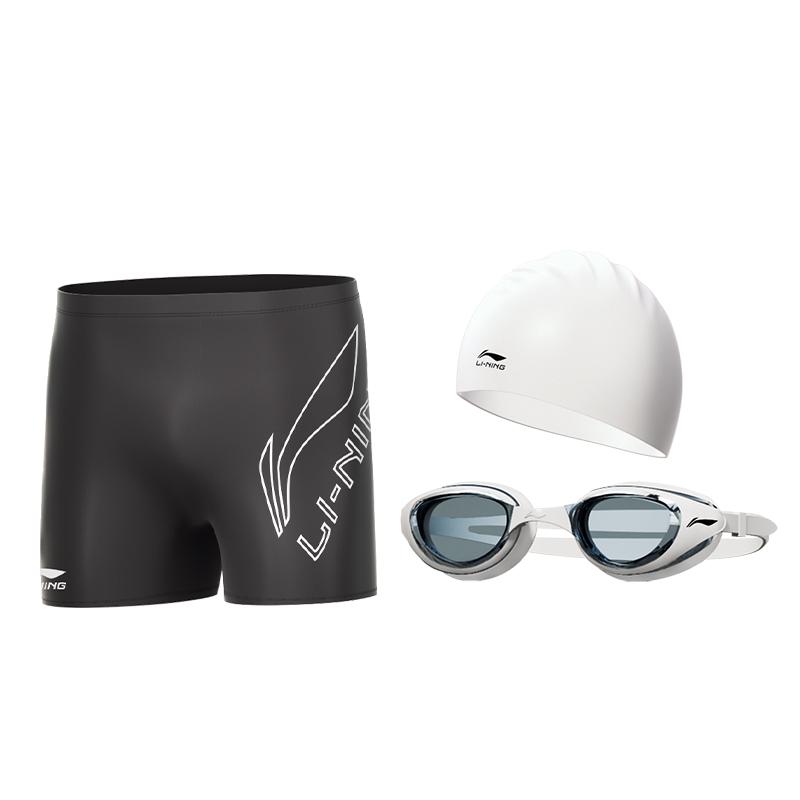 

Li-Ning Высокоэластичные Мягкие Приятные к коже Быстросохнущие Модные Удобные Плавки Набор Мужская купальная одежда Черный LSKU820+LSKU808+LSKU253 L