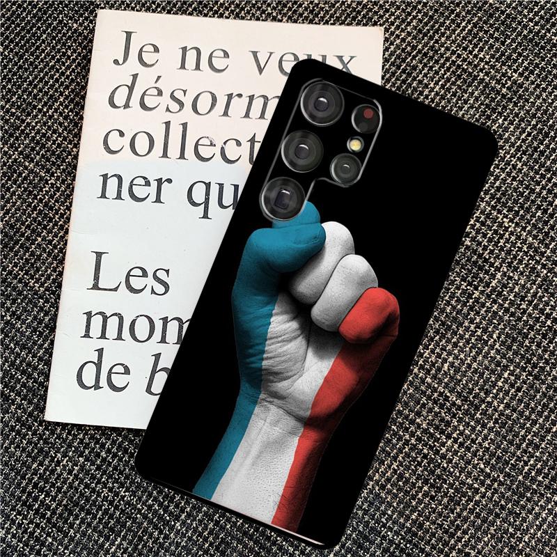 France Flag For Samsung Galaxy S24 S23 Ultra S22 S20 S21 FE S8 S9 S10 Note 10 Plus 20 Ultra Phone Case